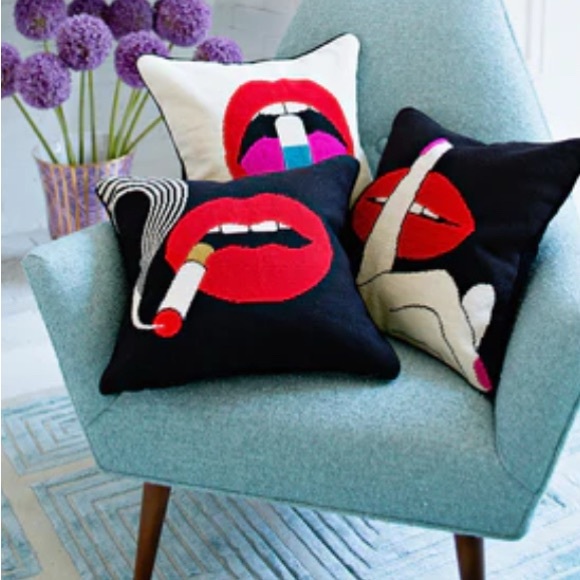 Jonathan Adler Red and Black Accent Pillow for Modern Decor - Picture 14 of 15